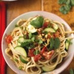 Noodles with Zucchini & Spicy Peanut Sauce