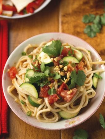 Noodles with Zucchini & Spicy Peanut Sauce