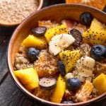 Quinoa breakfast bowl with fresh fruits