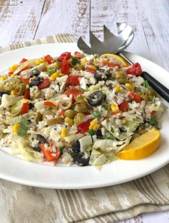 Rice Salad with Olives and Bell Pepper
