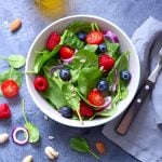 Spinach Salad With Berries And Seeds, Healthy Lunch, Summer Snack, Raw Eating And Diet