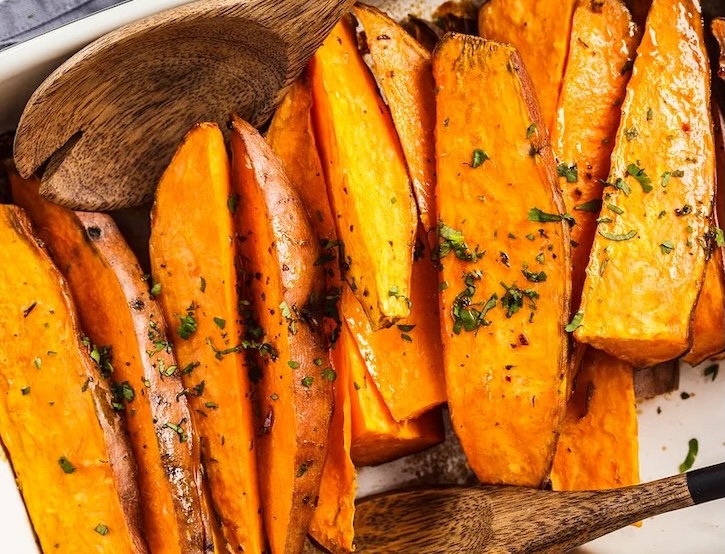 Maple roasted sweet potato