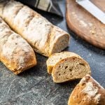 Fresh whole grain baguette
