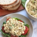 Classic vegan chick'n salad sandwich