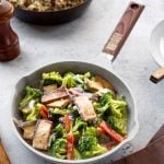Creamy vegan tofu and broccoli skillet