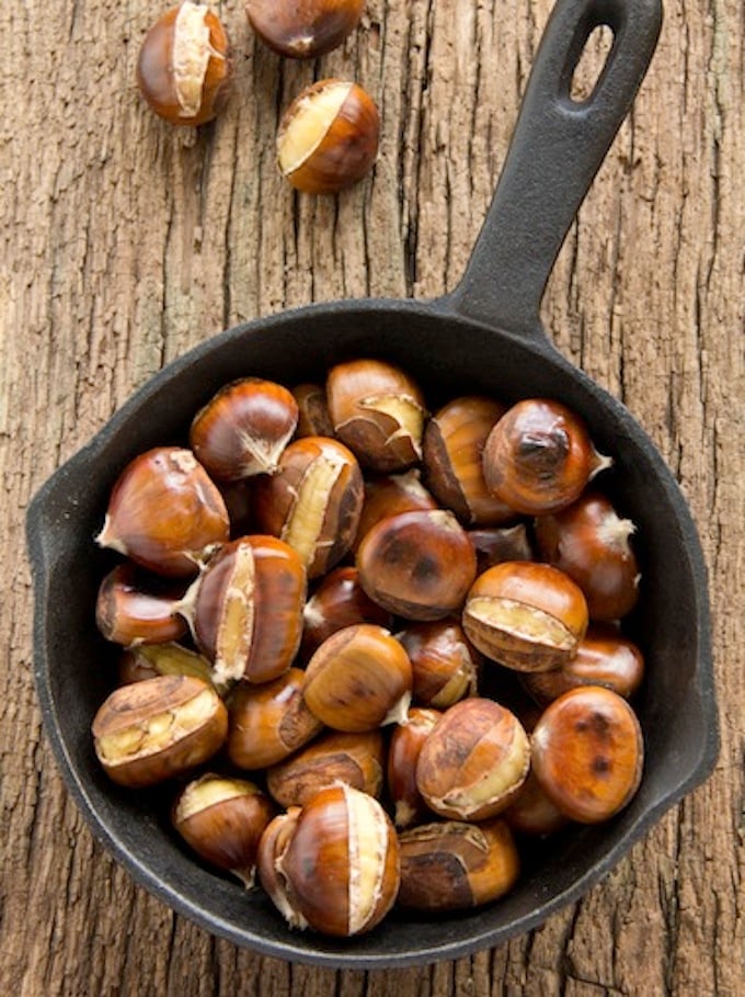 Pan Roasted Chestnuts {With Chestnut Pan or Cast-Iron Skillet) - Italian  Recipe Book