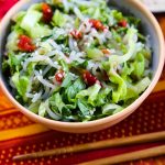 Shirataki noodles with lettuce and sweet chili sauce
