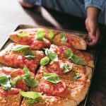 Vegan Spelt crust pizza with fresh tomato sauce