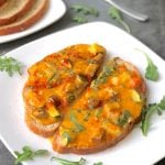 Veggie cheese toast - vegan Welsh rarebit or "rabbit"