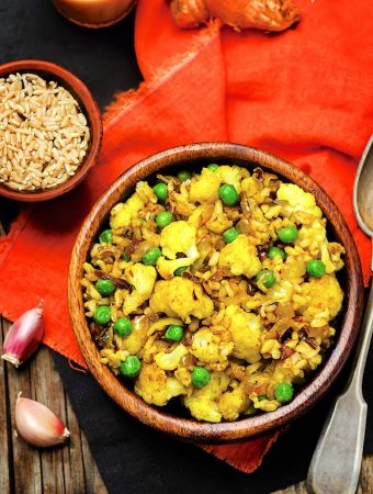 Cauliflower and Rice Pilaf with Green Peas