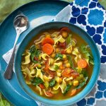 Curried Spinach & Chickpea Soup with Noodles