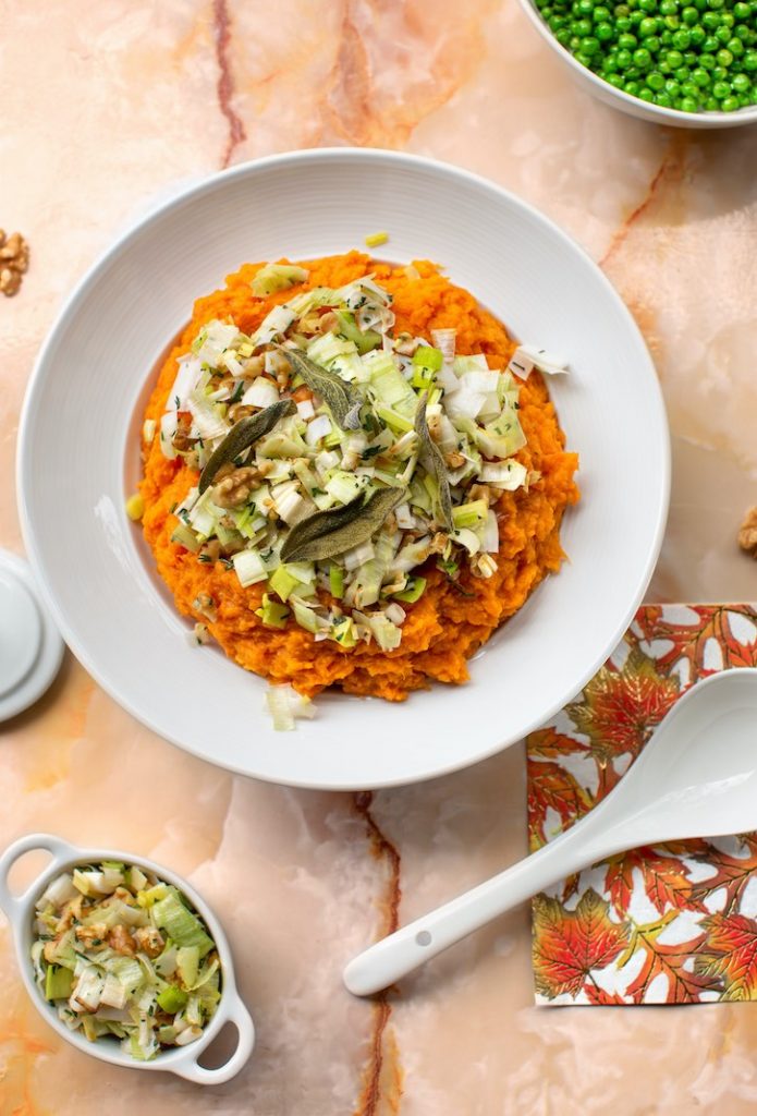 Mashed Sweet Potatoes with Leeks and Walnuts The Vegan Atlas