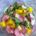 Purple daikon salad with golden beets