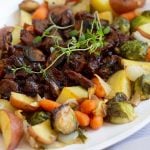 Beefy Vegan Pot Roast with Portobellos and Vegetables