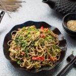 sesame Soba noodles with leafy greens