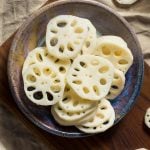 Lotus root slices in bowl