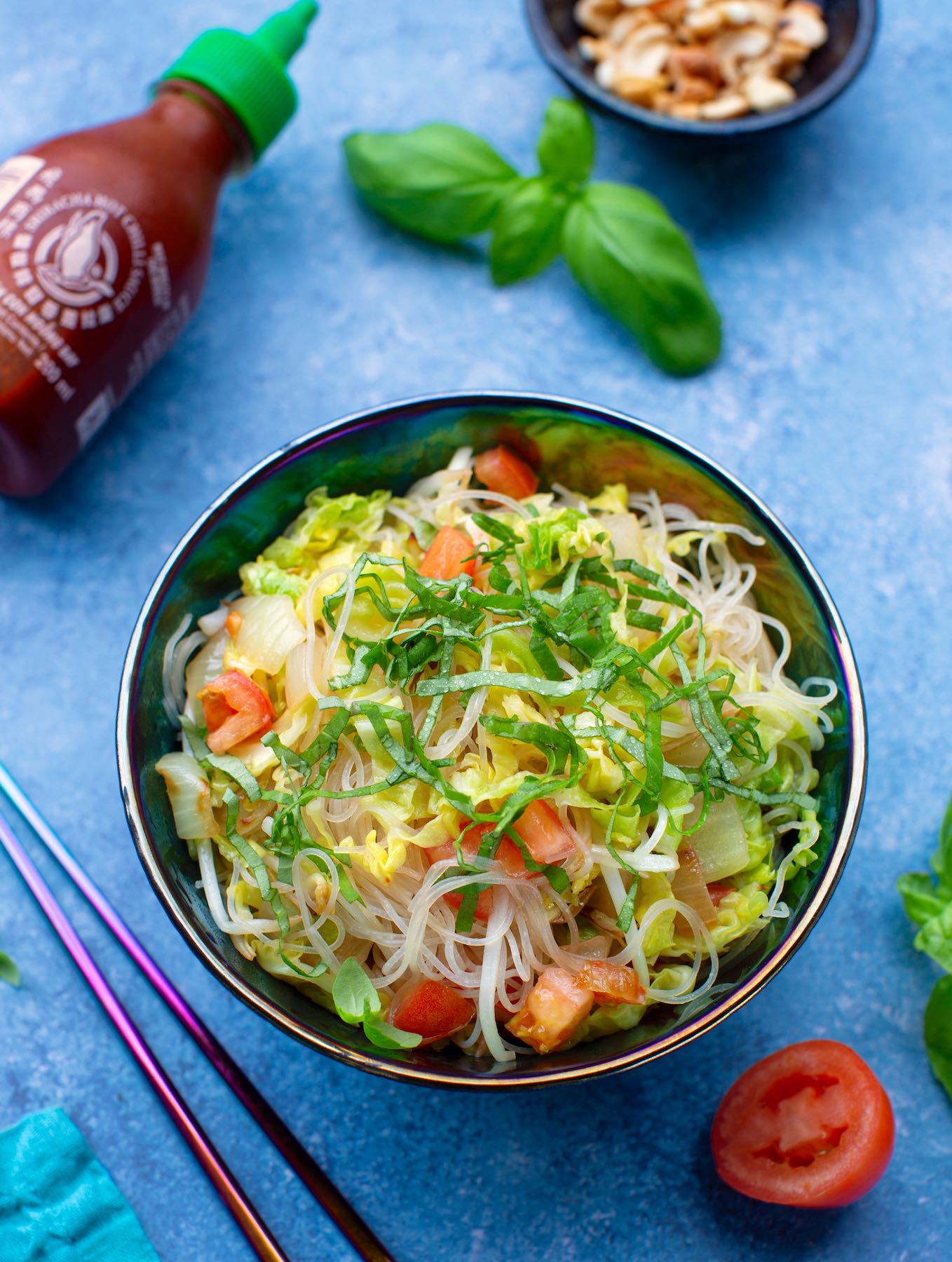 Vietnamese-Style Bean-Thread Noodles with Tomatoes & Cabbage