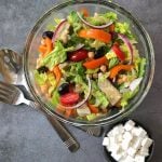 Greek Salad with Artichokes and Vegan Feta
