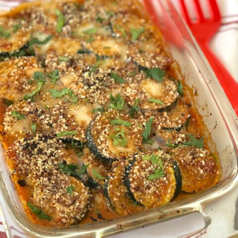 Greek Zucchini Gratin with Cauliflower Crumbs