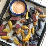 Roasted fingerling potatoes with sriracha mayo