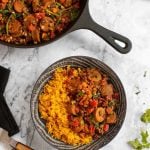 Vegan Lentils with Sausage & Yellow Rice1