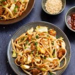 Vegan Spicy Asian Noodle Stir-Fry with Spicy Ground & Cabbage