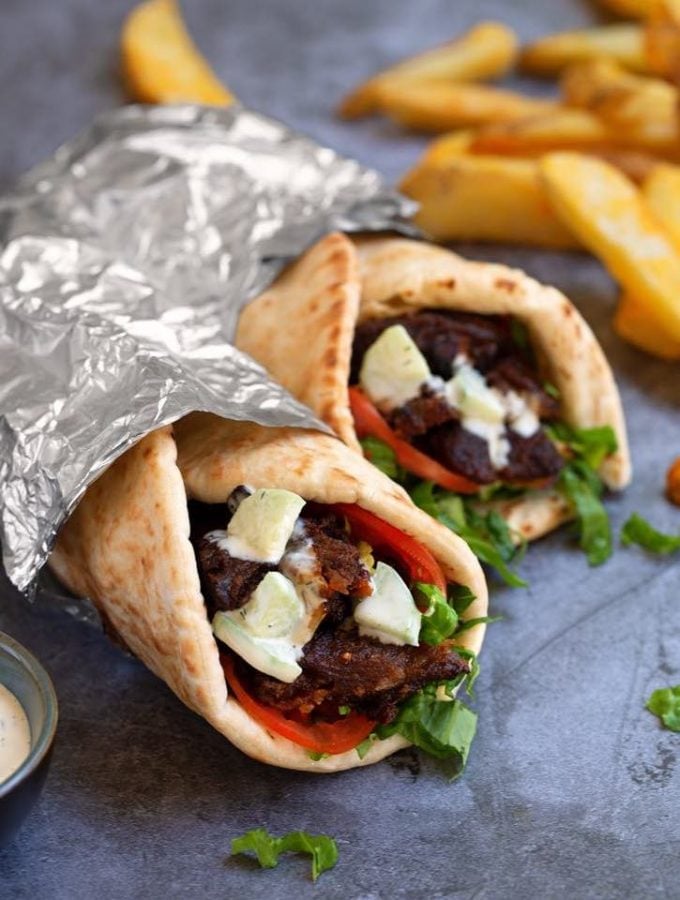 Easy Vegan Gyros (with beefystyle plant protein or seitan)