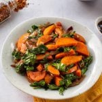 Hoisin Sweet potatoes with collard greens1