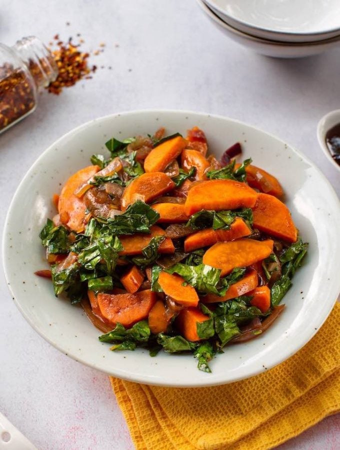HoisinGlazed Collard Greens and Sweet Potatoes The Vegan Atlas