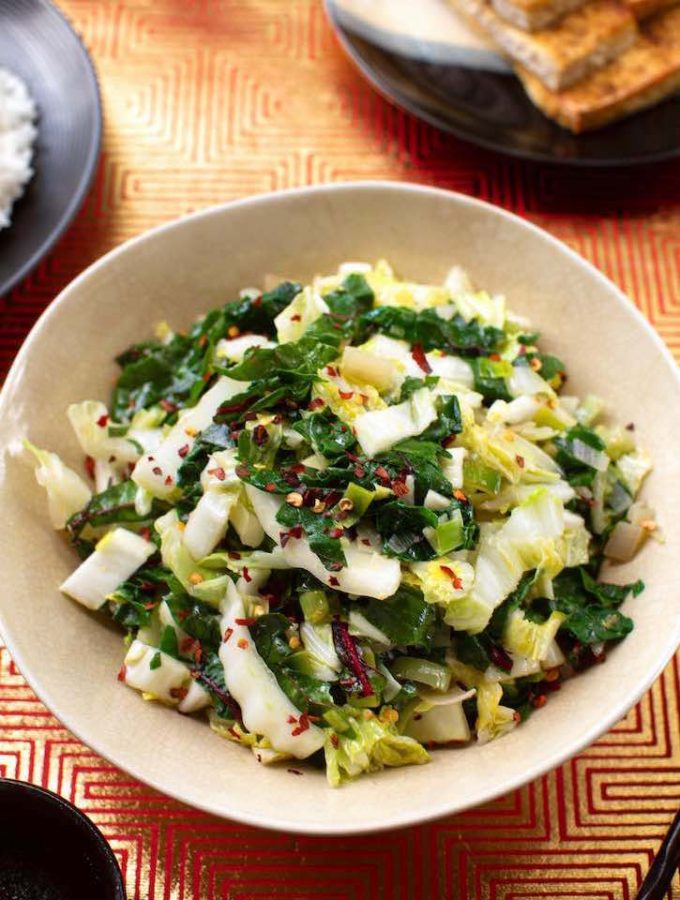 StirFried Chard with Napa Cabbage The Vegan Atlas