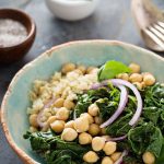 Quinoa bowls with chard and chickpeas
