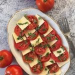 Vegan Caprese salad (tomato, basil, & plant-based mozzarella)