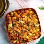 Golden and Sweet Potato Hash Browns with Vegan Chorizo
