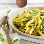 Penne Pasta with Asparagus and Herbed “Butter” Sauce1