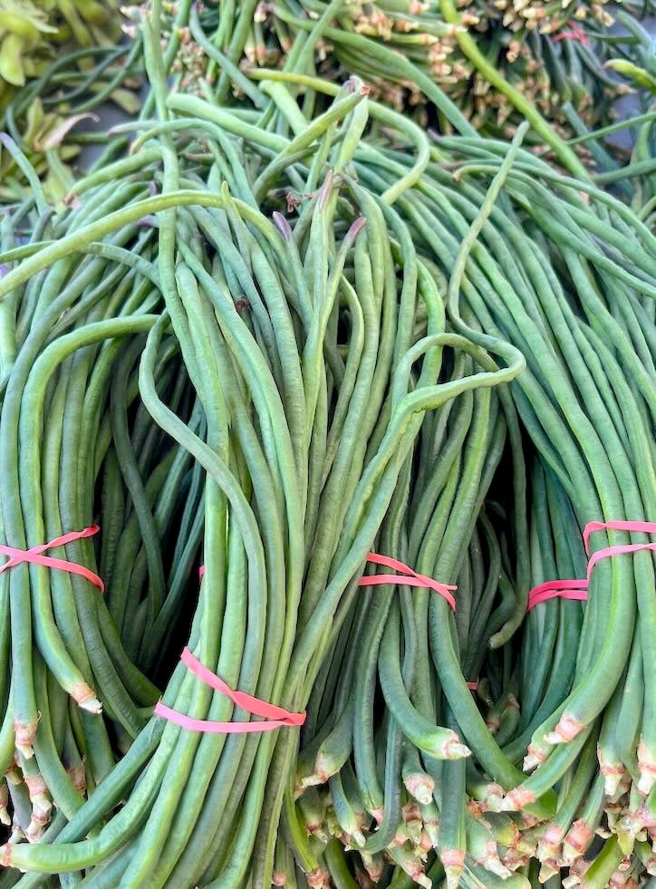 Long beans at farm market
