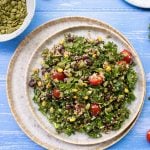 Kale & quinoa salad with black beans and tomatoes