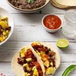 Black bean tacos with summer squash