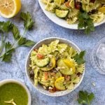 Pasta with parsley pesto, zuc