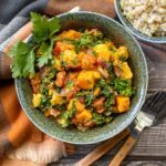 Kale and Sweet potato stew with yellow squash