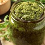 Arugula Pesto made with pine nuts or walnuts