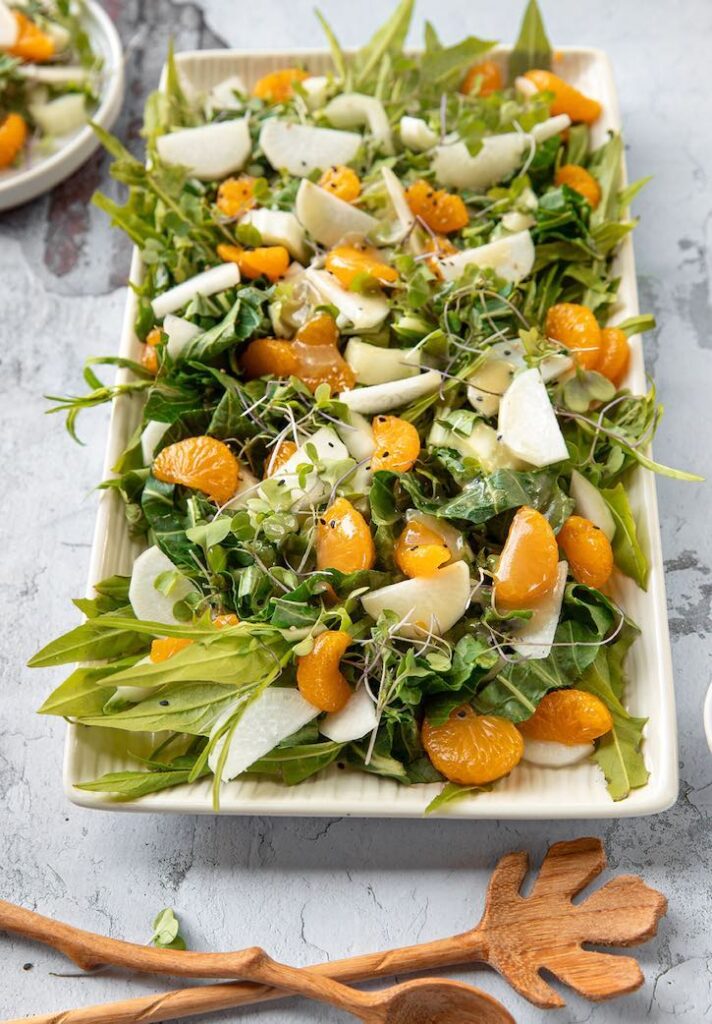 Bok Choy and Daikon Salad with Greens & Oranges The Vegan Atlas