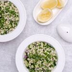 Israeli Couscous Salad with cucumber and fresh herbs