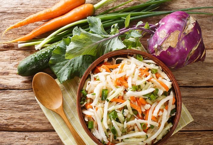 Kohlrabi Salad with Carrots &amp; Cucumbers - The Vegan Atlas