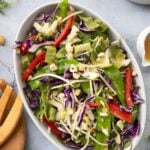 Bok choy salad with red cabbage, & snow peas
