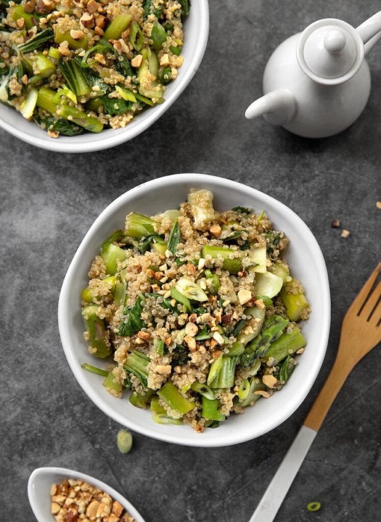 Quinoa and Asparagus with Baby Bok Choy The Vegan Atlas