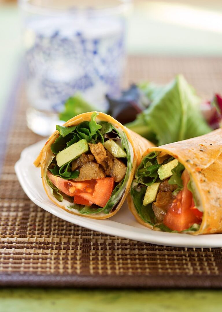 BarbecueFlavored Seitan Wraps with Avocado & Tomato The Vegan Atlas