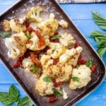 Sauteed cauliflower with sun-dried tomatoes and basil