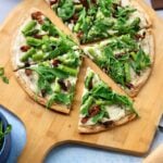 Vegan Asparagus and arugula white pizza