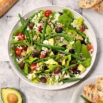 Boston or bibb lettuce salad with avocado, green beans & olives