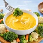 Vegan cashew cheese sauce with broccoli
